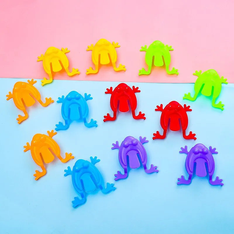 20pcs Solid Color Jumping Frog Plastic Bouncing Frog Jumping Frog