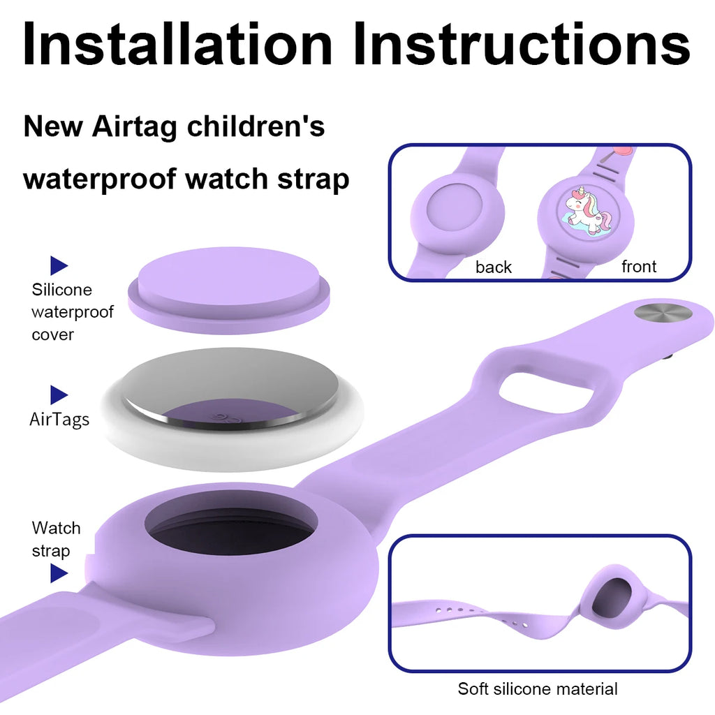 Airtag Bracelet For Kids Air Tag Watch Holder Wristband Waterproof