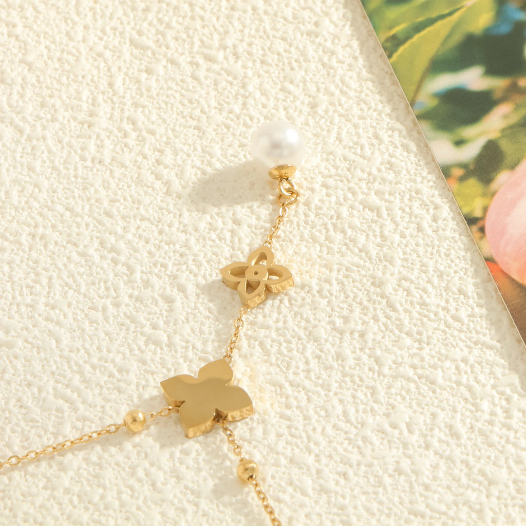 Pearl Clover Layered Necklace
