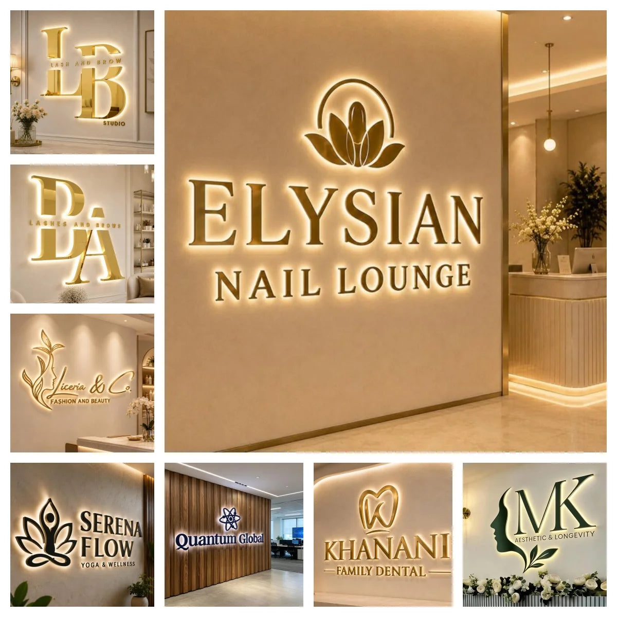 IP65 Custom LED Channel Letter Sign Backlit 3D Business Logo Light Sign Waterproof Signboard for Beauty Hair Salon Barber Store