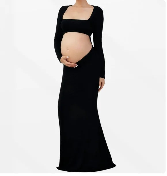 Maternity Dresses And Pure Color One Shoulder Body Con Maternity Dress
