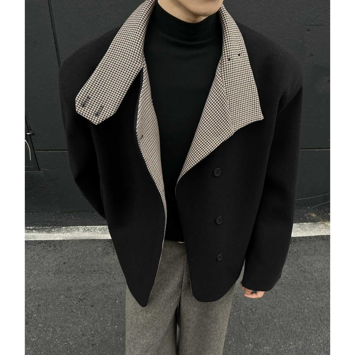 Winter Woolen Jacket Men Caot Warm Windproof 2025 New Style Fashionably Slim-Fitting Short Jacket Coat Individuality Stand-Up