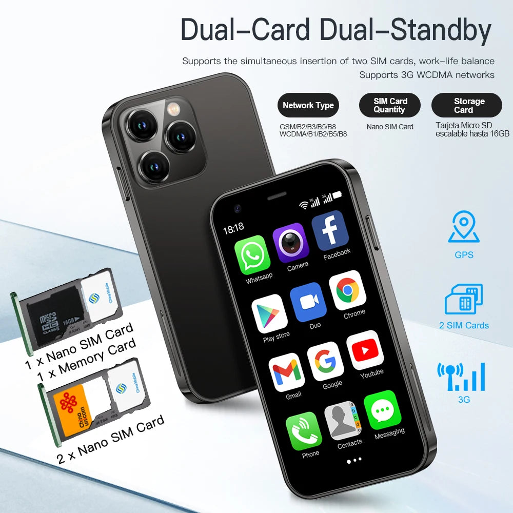 SERVO 15SE Mini Smartphone 3G WCDMA Android System WiFi Hotspot Play