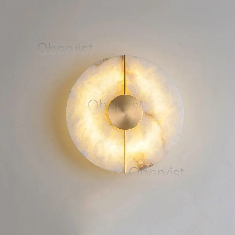 Modern Luxury Creative Marble Wall Light - Alabaster Marble Wall Sconce for Bedroom Bedside Living Room Aisle Indoor Decor