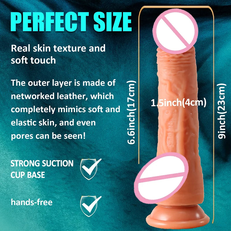 Dildo - Dildo - 1pc Realistic Silicone Dildo with Suction Cup And Telescopic Vibration, Wireless Infrared Control, Rechargeable Lithium Battery, G-Spot And Anal Play Masturbation Toy for Women