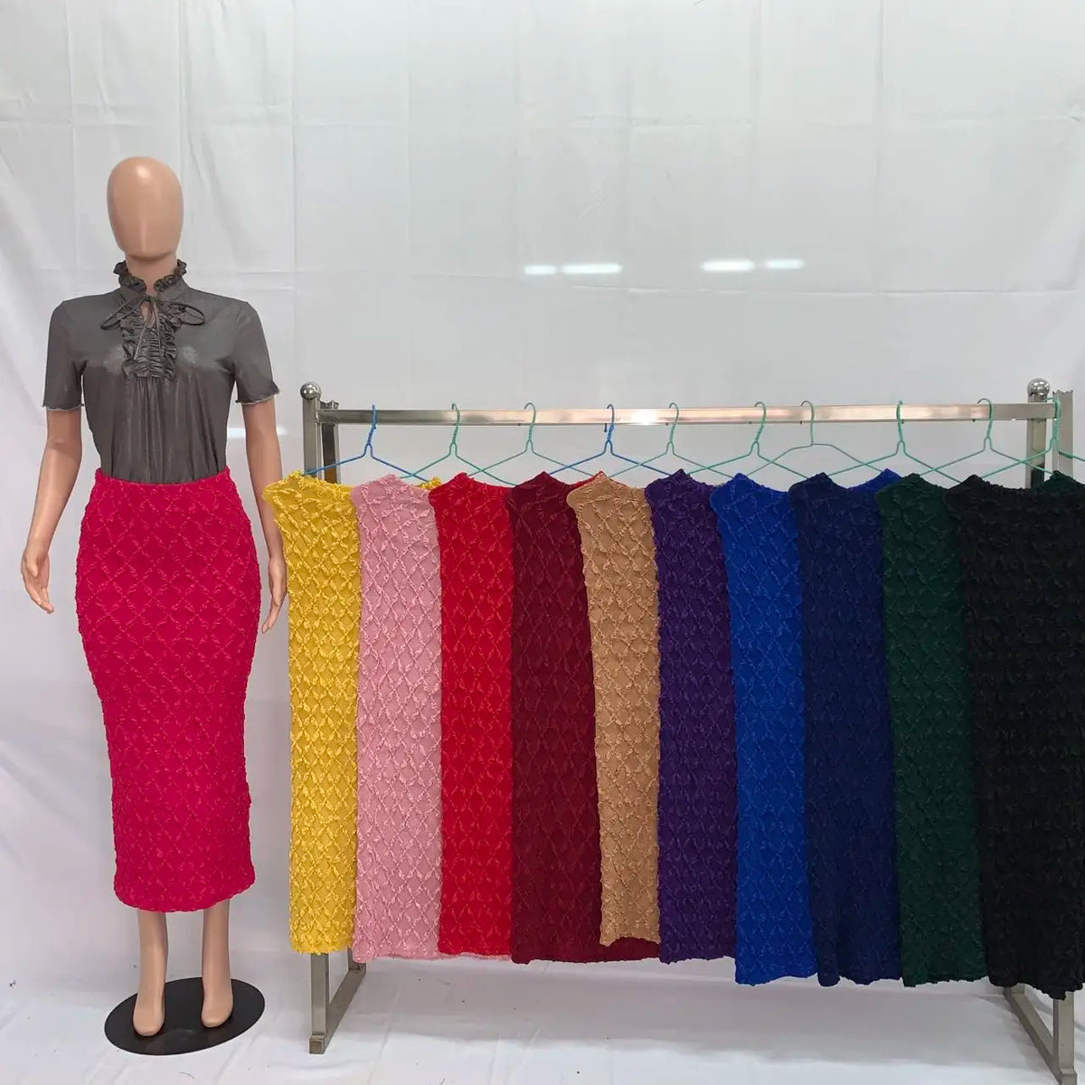 181029# Long Skirts for Women Fit Slim High Waist Skirt Plus Size Skirt