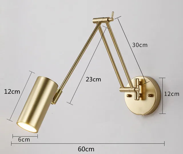 LED Wall Lamps Modern Adjustable Swing Long Arm Internal Touch Sensor Switch Household Bedside Lighting Decor Sconce Lights