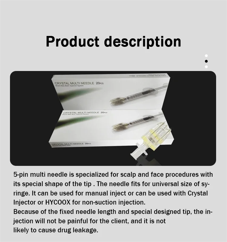 Disposable 5 Pins Crystal Multi Needle  Disposable For Meso Injection Gun Beauty Tools