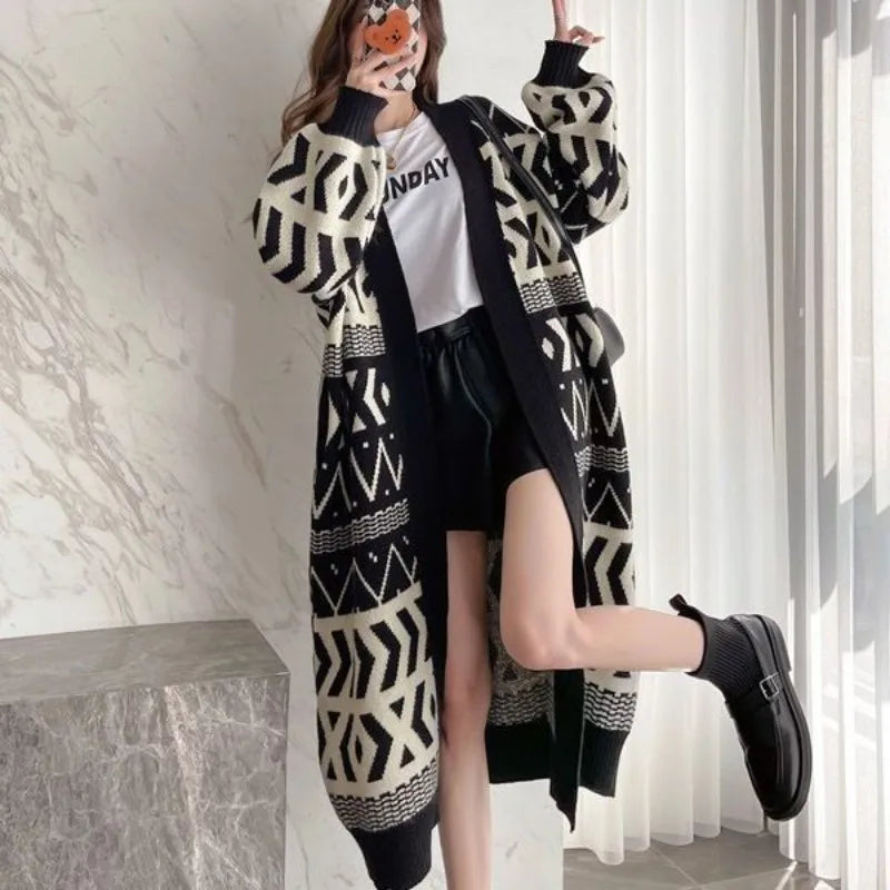 Blouses Jackets Knitwear Women's Spring Autumn Winter Korean Style Knitwear Cardigans Loose Fit Flattering Silhouette Long Niche