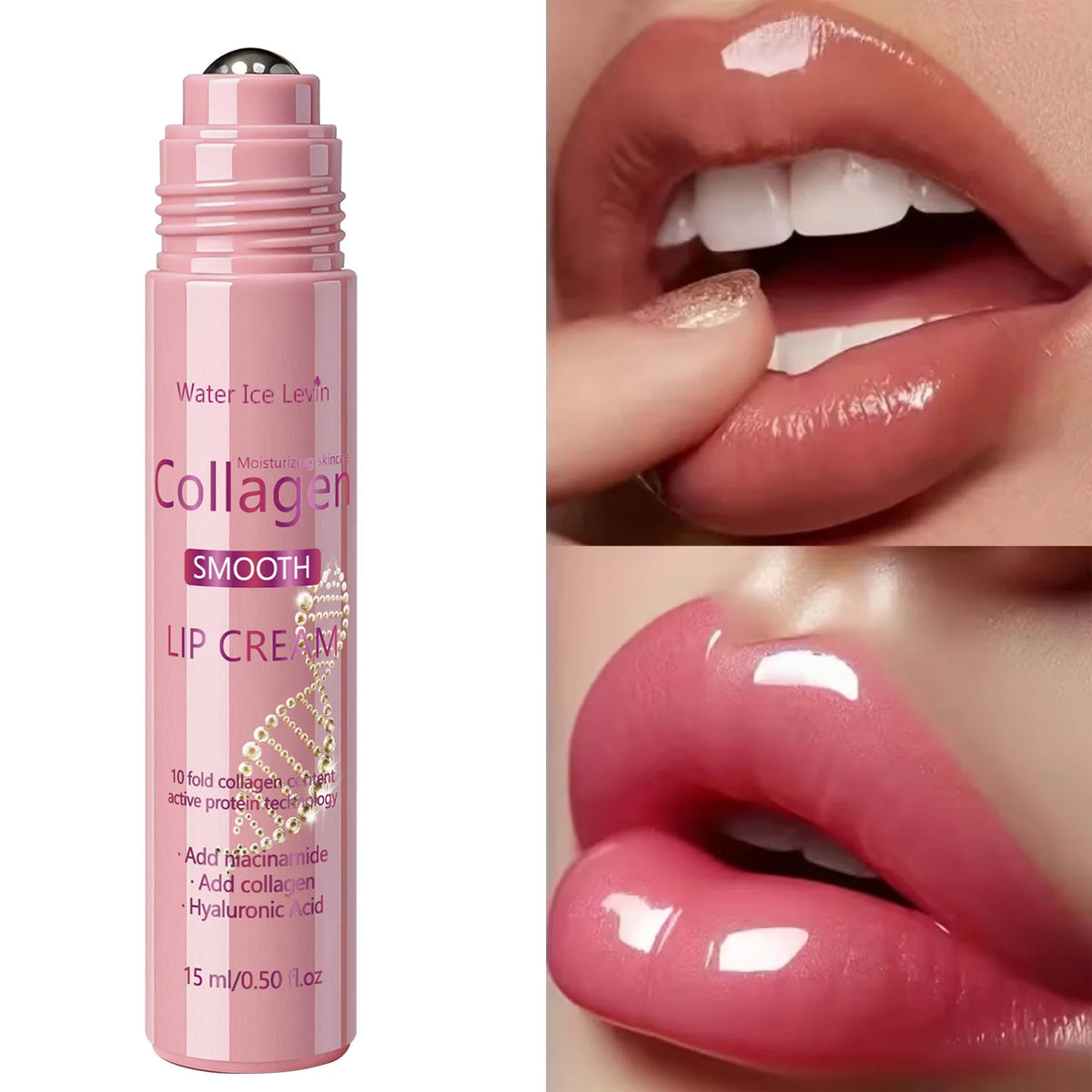 Collagen Lip Cream - Hyaluronic Acid & Niacinamide, Long-Lasting Hydration for Chapped Lips Fast plump lipstick plump gloss oil