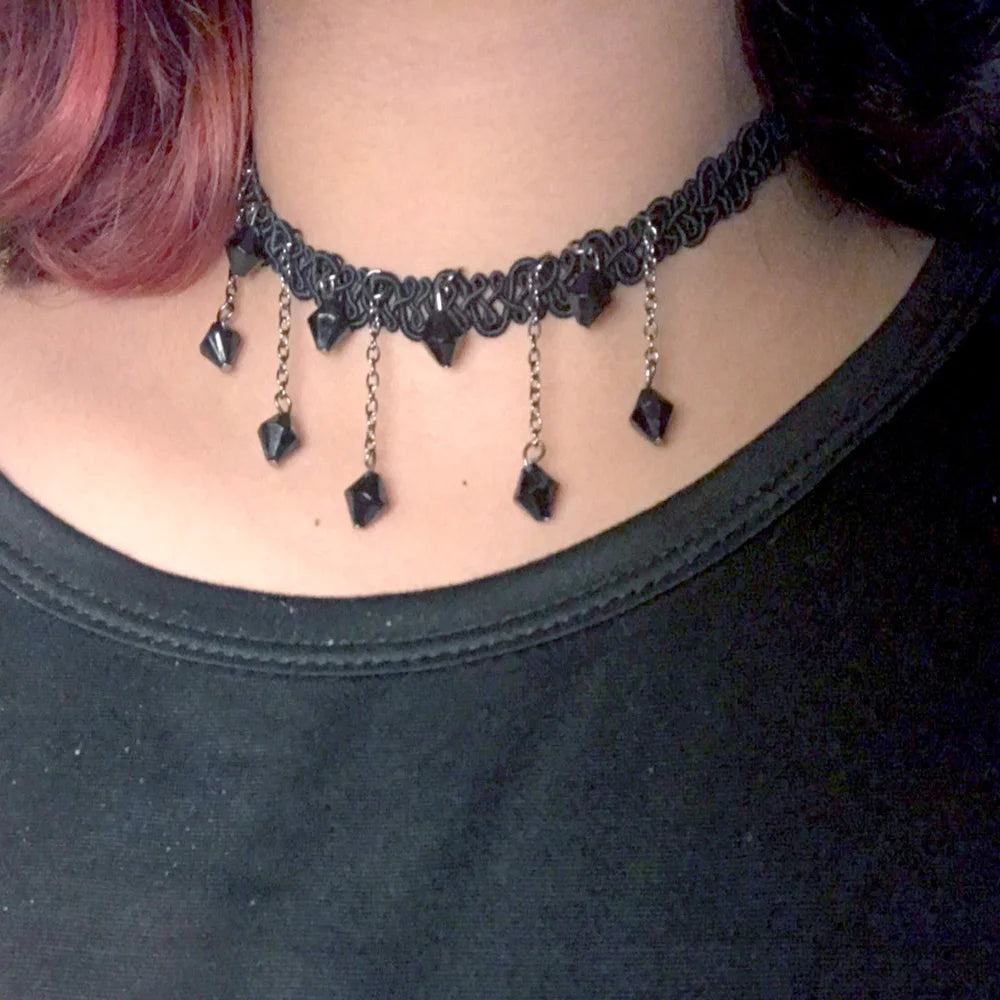 Mixed Hollow Black Leather Velvet Choker Necklace Layer Chockers Vintage