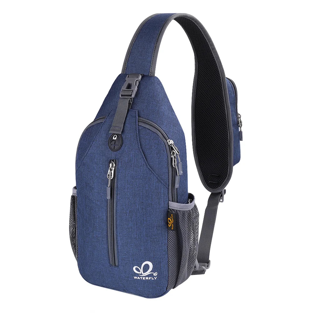 WATERFLY Sling Bag Chest Pack Shoulder Crossbody Sling Backpack For Women Men Travel Hiking Chest Bag Daypack