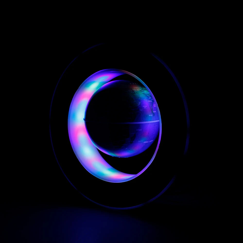 Floating Globe Levitating World Map Rotating Ornament LED Lamp For