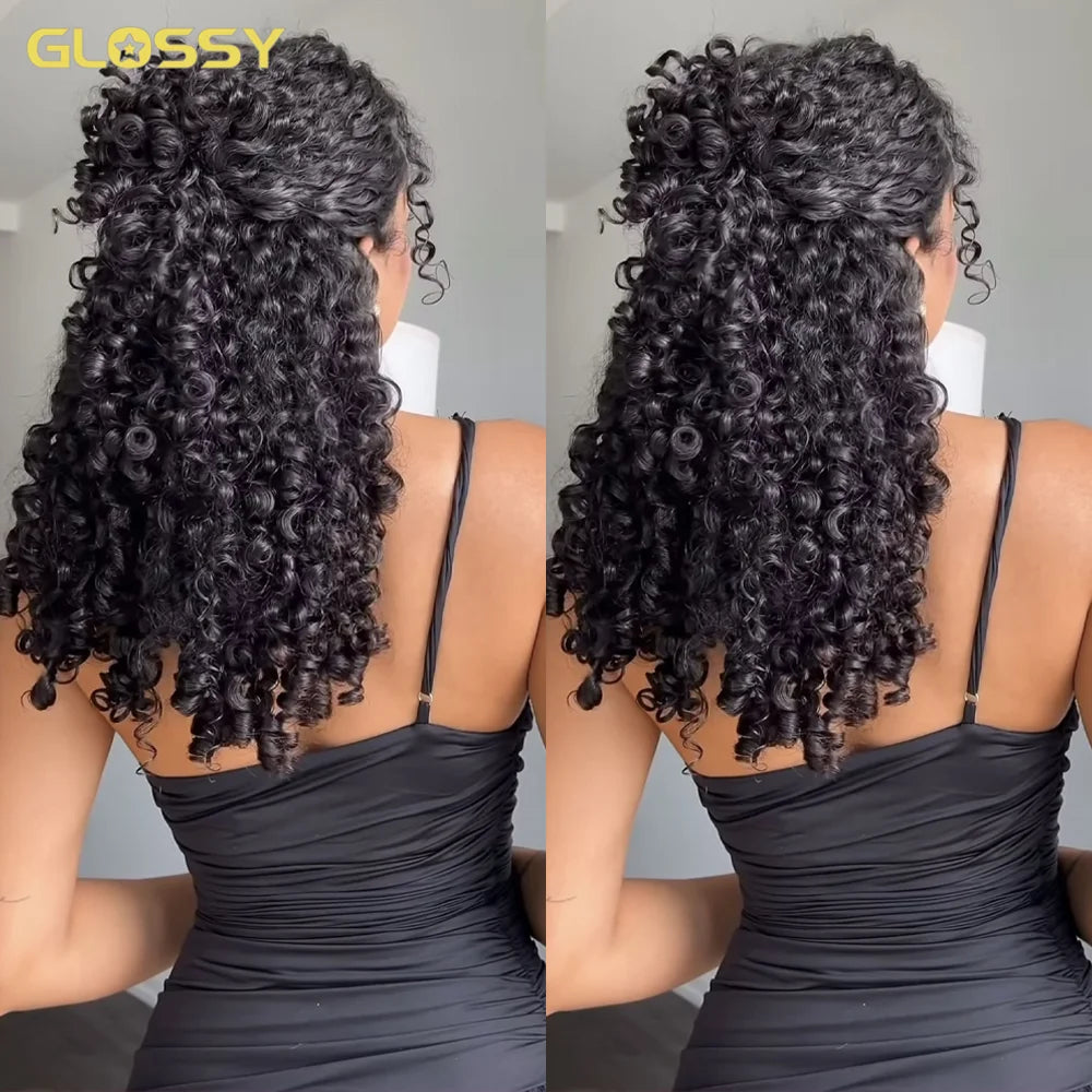 300% Density Burmese Curly Human Hair Wigs For Women Brazilian Glueless