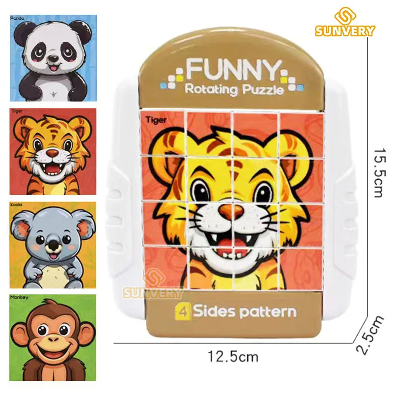 4IN1 Rotating Puzzle For Kids Fidget Toys 3 4 5 6 7 8 Year Old 4 Puzzles