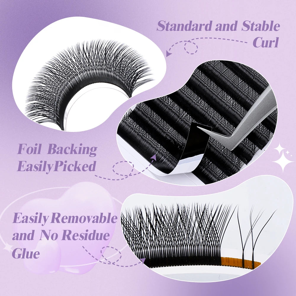 Wendy Lashes YY Shape Triple Tips Hand Woven Premium Soft Light Natural Eyelash Extension Supe High Quality Volume Premade Fans