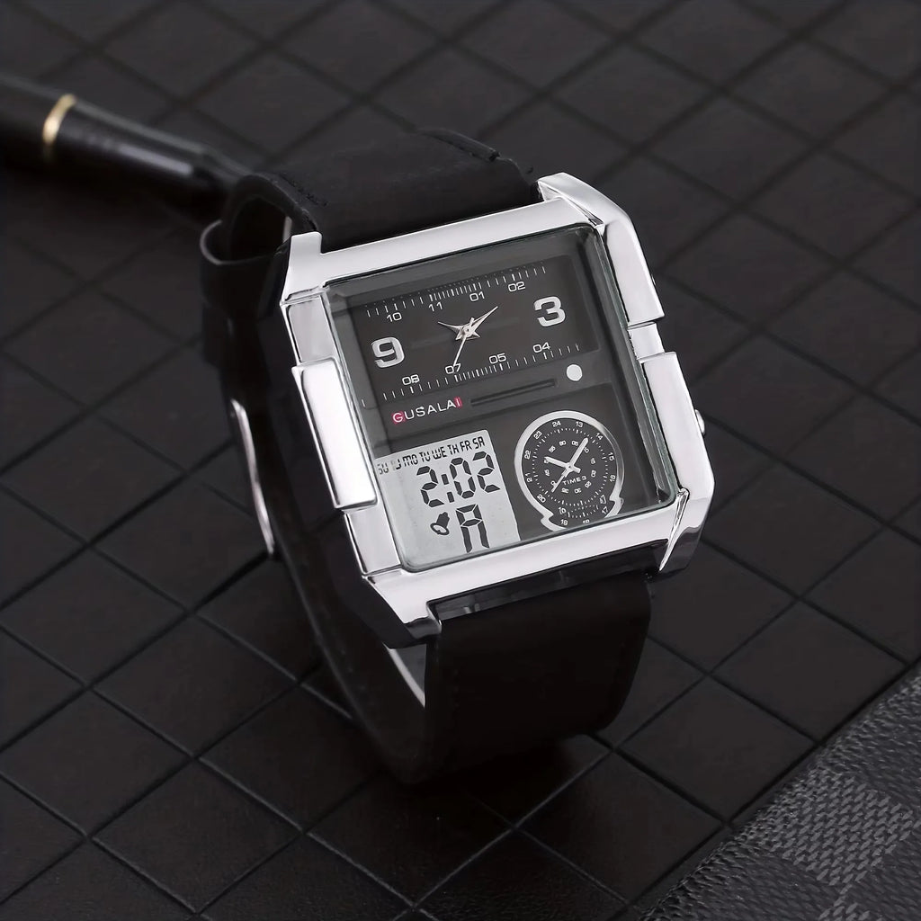 Watch Men's Western Wild Motorcycle Watch Men's and Women's Super Large dial Dominant Square Fashion Casual Couple Watch