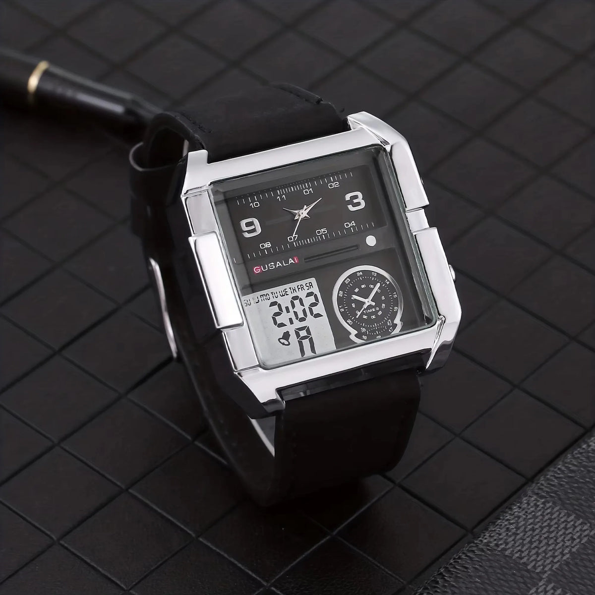 Watch Men's Western Wild Motorcycle Watch Men's and Women's Super Large dial Dominant Square Fashion Casual Couple Watch