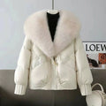 Fashion Winter Jacket Women 2025 New Korean Big Fur Collar Thick Down Cotton Jacket Parkas Female Short Coat Slim Warm Outerwear
