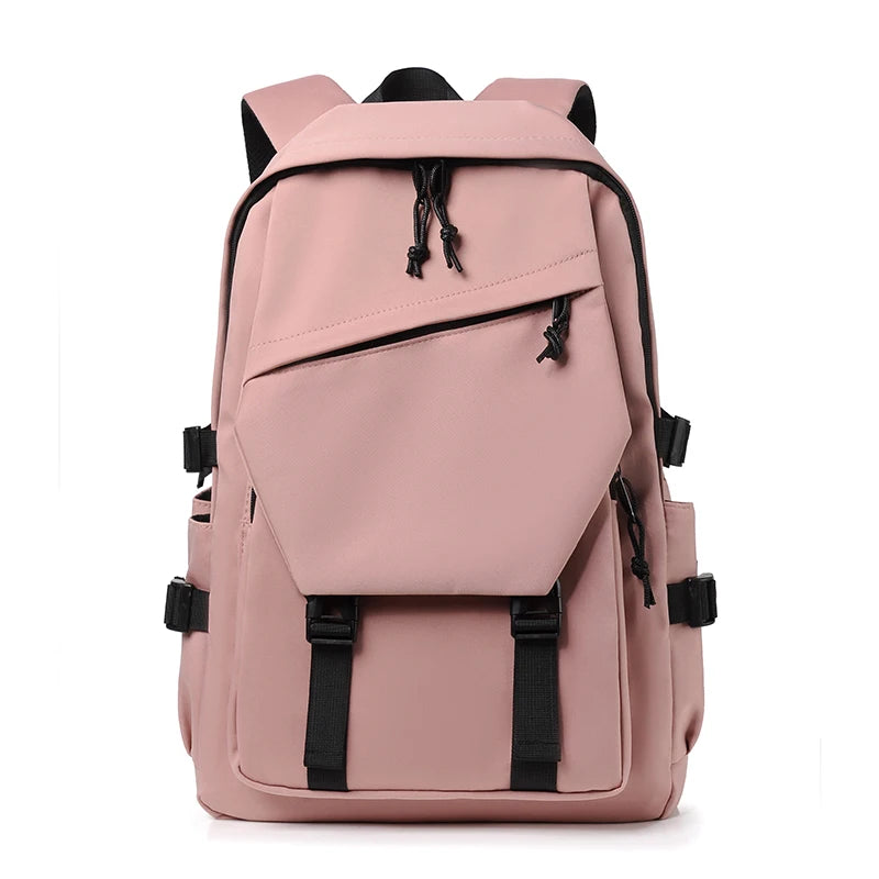 Simple solid color backpack,  travel backpack, plenty of storage space, very suitable for commuting, school, work and going out.