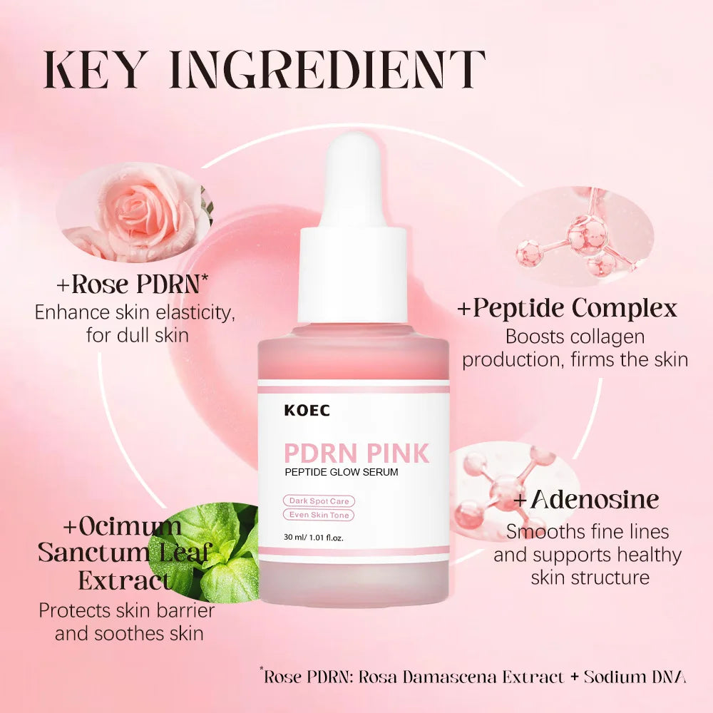 KOEC Rose PDRN Pink Peptide Facial Serum – 30ml