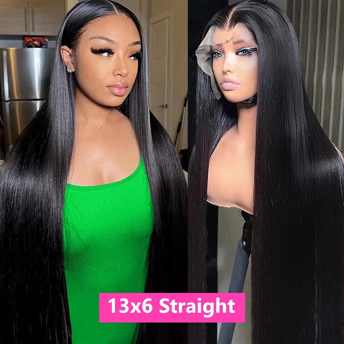 Brazilian Bone Straight 13x4 Transparent Lace Front Human Hair Wigs For