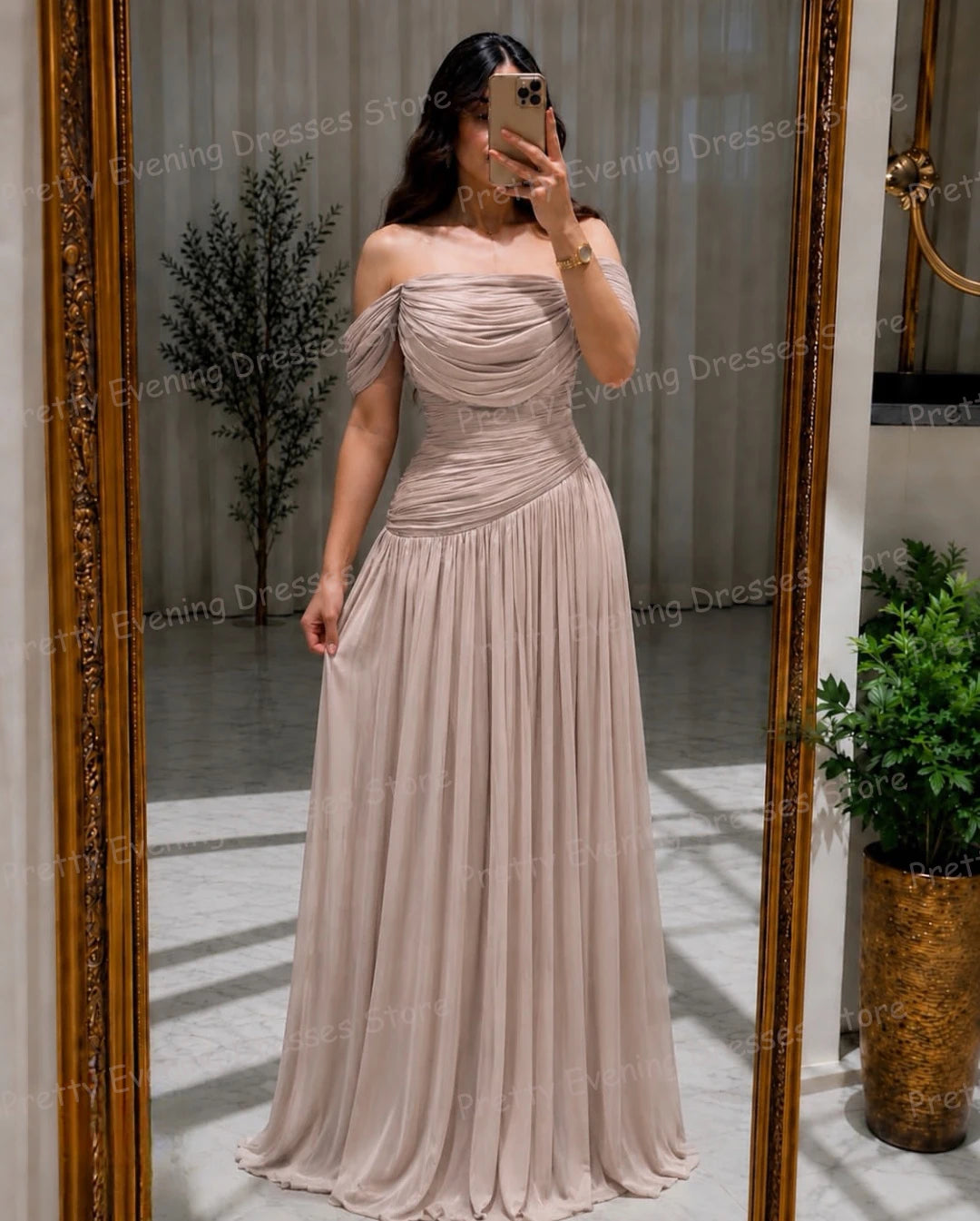Charming Evening Dresses A Line Ruffles Women'S Prom Gowns Customized