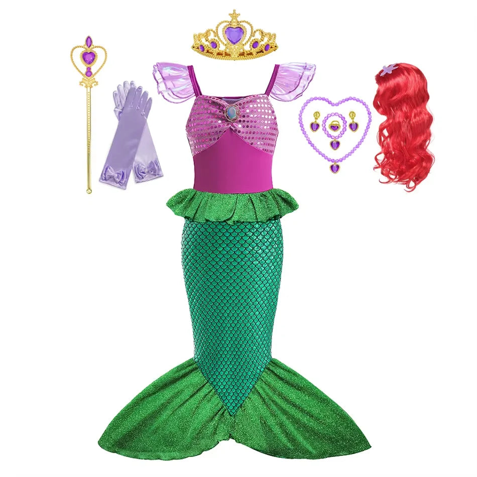 Girl Dresses Princess Costume Kids Mermaid Cosplay Costume Kids Carnival
