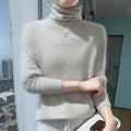 100% Pure Mink Cashmere Knitted Pullovers Women High-Neck Loose Large-size Sweater Casual Warm Tops Autumn and Winter Base Shirt