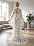 Modern Women Bathrobe Evening Dresses Nightgowns 3D Butterflies