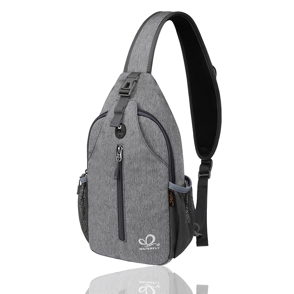 WATERFLY Sling Bag Chest Pack Shoulder Crossbody Sling Backpack For Women Men Travel Hiking Chest Bag Daypack