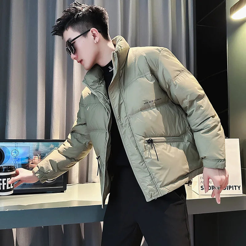 Men's Winter Fashion Down Jacket Streetwear Men's Coat Short Puffer Coat Men's Thick Warm Outerwear Winter Jacket Men Windproof