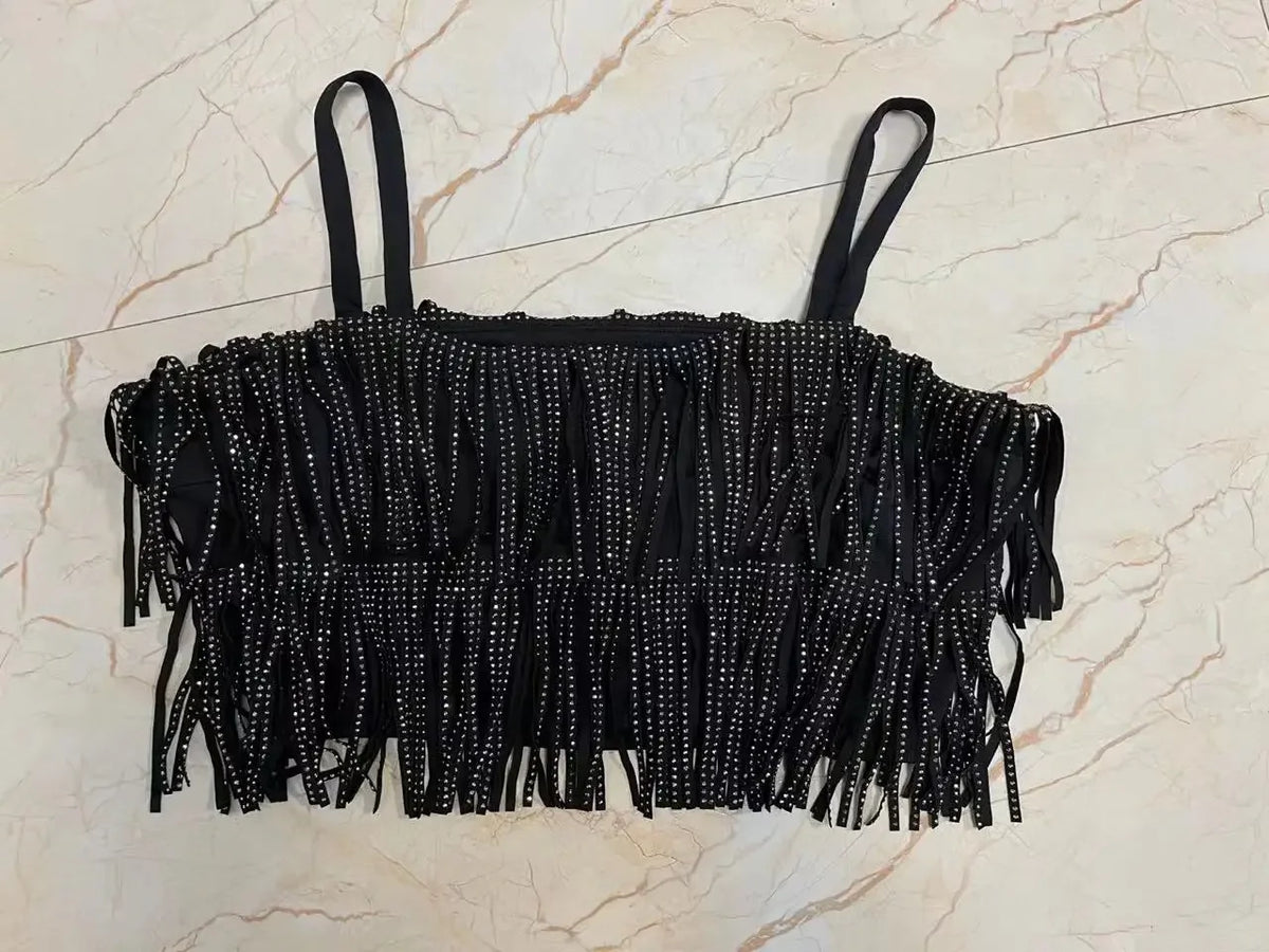 Women Skirt Autumn High Waist Belt Multi Layer Short Heavy Drilling