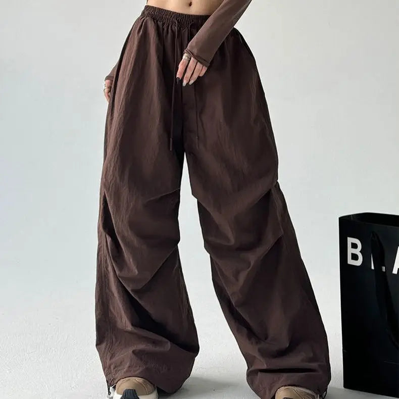 Women's Wide-Leg Parachute Cargo Trousers