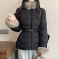 Winter Clothes 2026 New Fashion Fur Collar Down Cotton-padded Jacket Women's Short Cotton-padded Clothes To Keep Warm