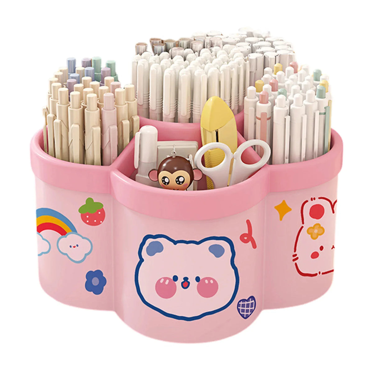 Rotating Desk Organizer, Large Makeup & Pen Holder For