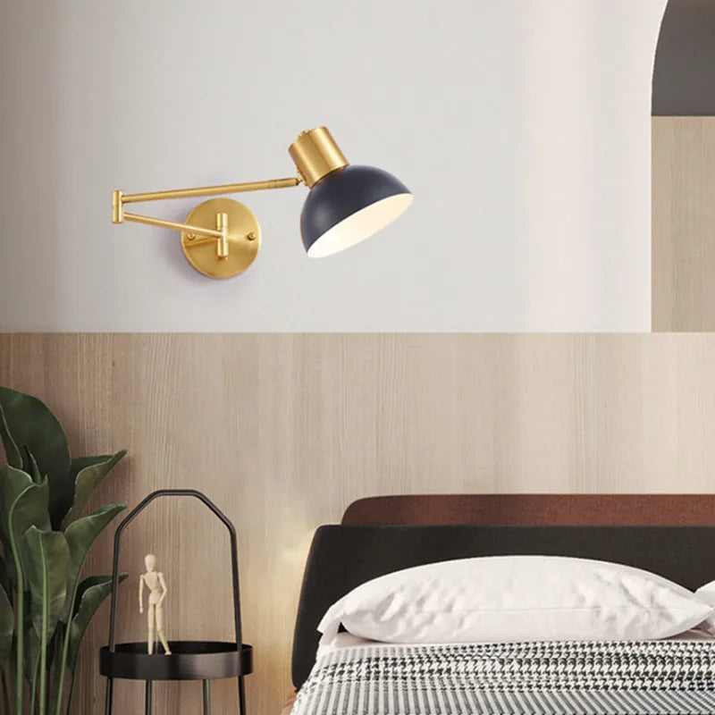 Modern Indoor Touch Sensor Wall Lights Adjustable Swing Long Arm LED Wall Lamps Internal Bedside Lighting Decor Sconce Lights