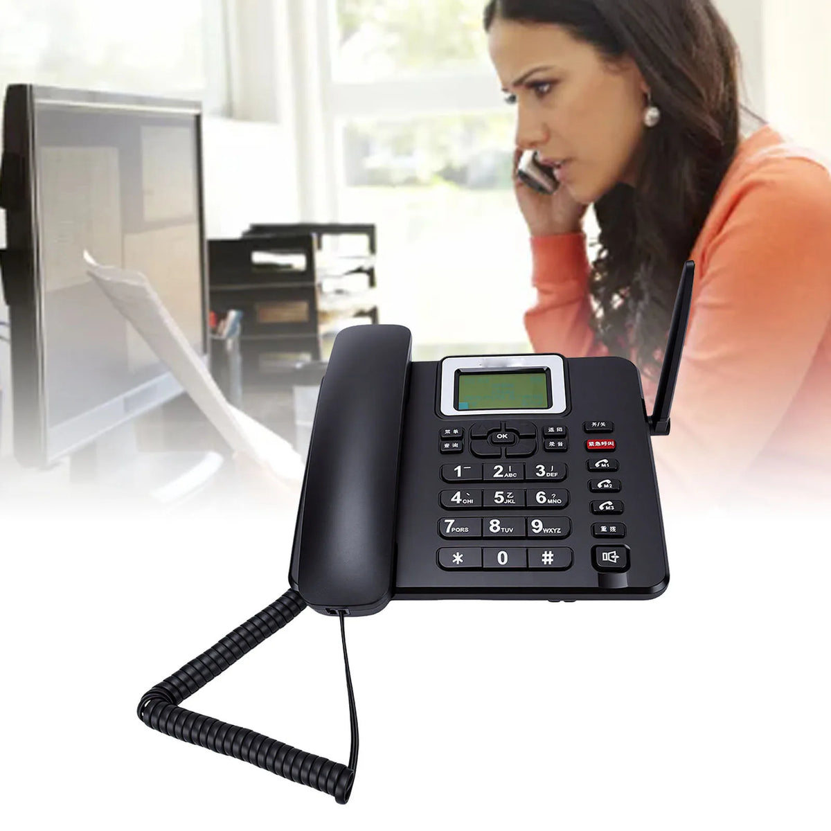 Wireless GSM Desk Telephone Antique 4G Mobile Unlocked Retro Cell Phone