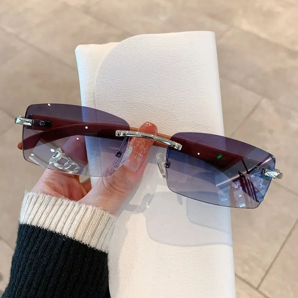 Rimless Rectangle Sunglasses
