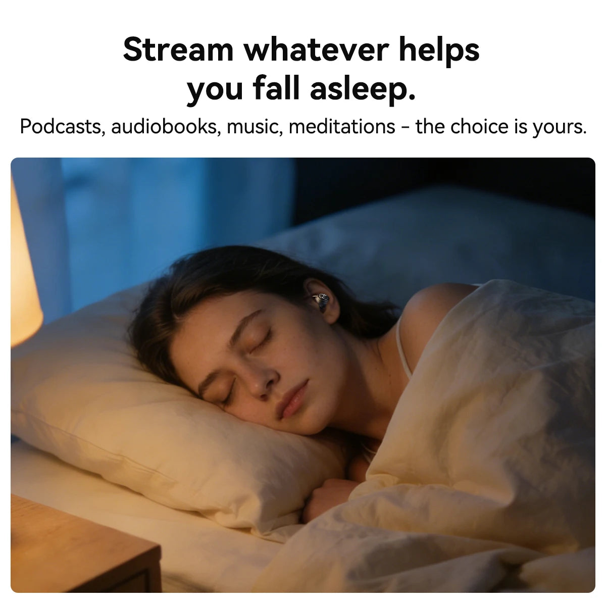 HTC NE76 Sleep Bluetooth Earbuds, AI Translator Earbuds Mini Wireless