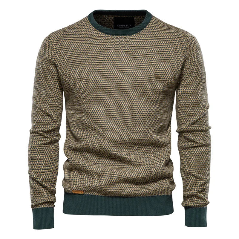 2026 Fashion Spliced Knitted Sweaters for Men Casual Warm O-neck High Quality Pullovers Autumn Winter Fashion Knitwear Tops Male