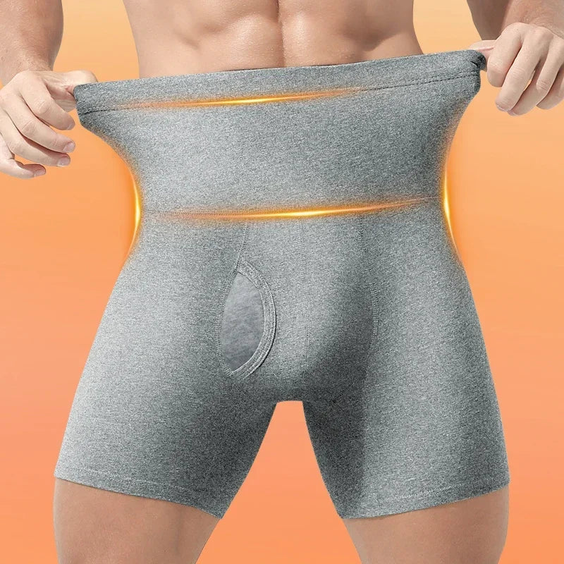 Men's underwear: High-waisted, belt-cinching, fat-adding, anti-chafing, waist-protecting, warm, fleece, thickened, sports briefs