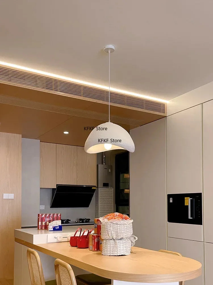 Nordic Wabi Sabi LED Pendant Light E27 Simple Chandelier Cord Suspend Lamp for Dining Room Restaurant Luminarias Fixtures