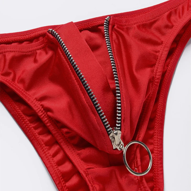 Zip-Detail Low-Rise Briefs