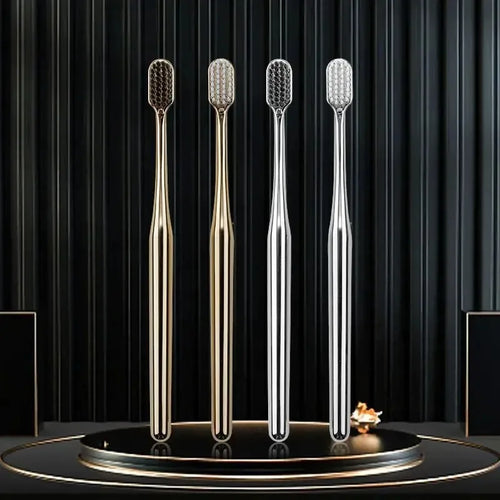 1-4pcs Toothbrush Gold Silver Tooth Brush Adult Dental Brushes Middle