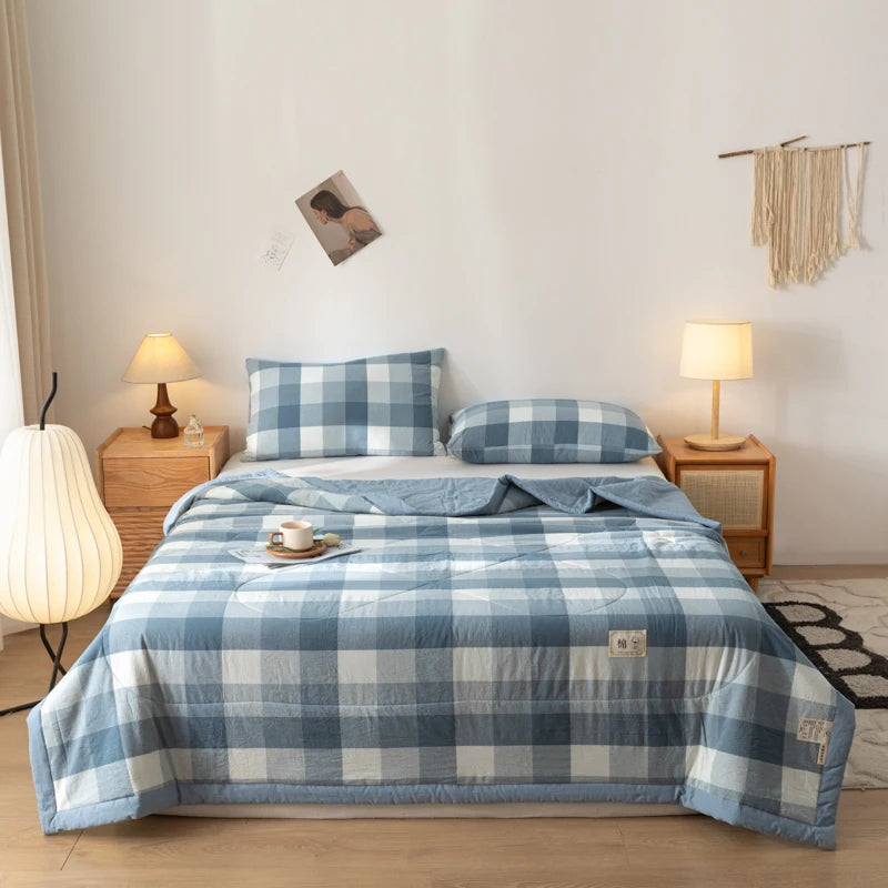 100% Cotton Quilted Comforter Long Staple Quilt Core Air-Conditioning