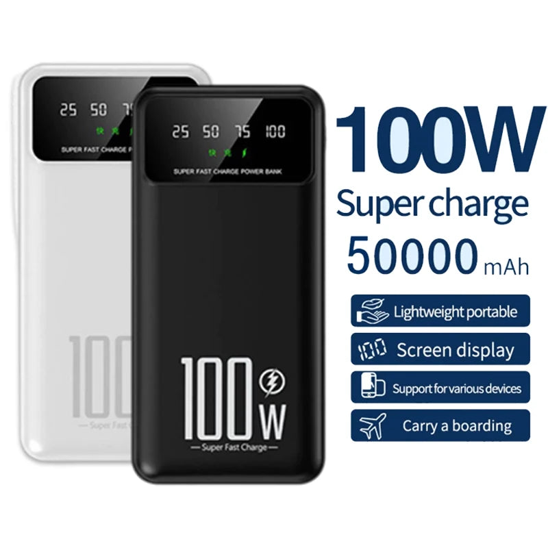 20000mAh Digital Display Power Bank 100W High Speed Fast Charger With