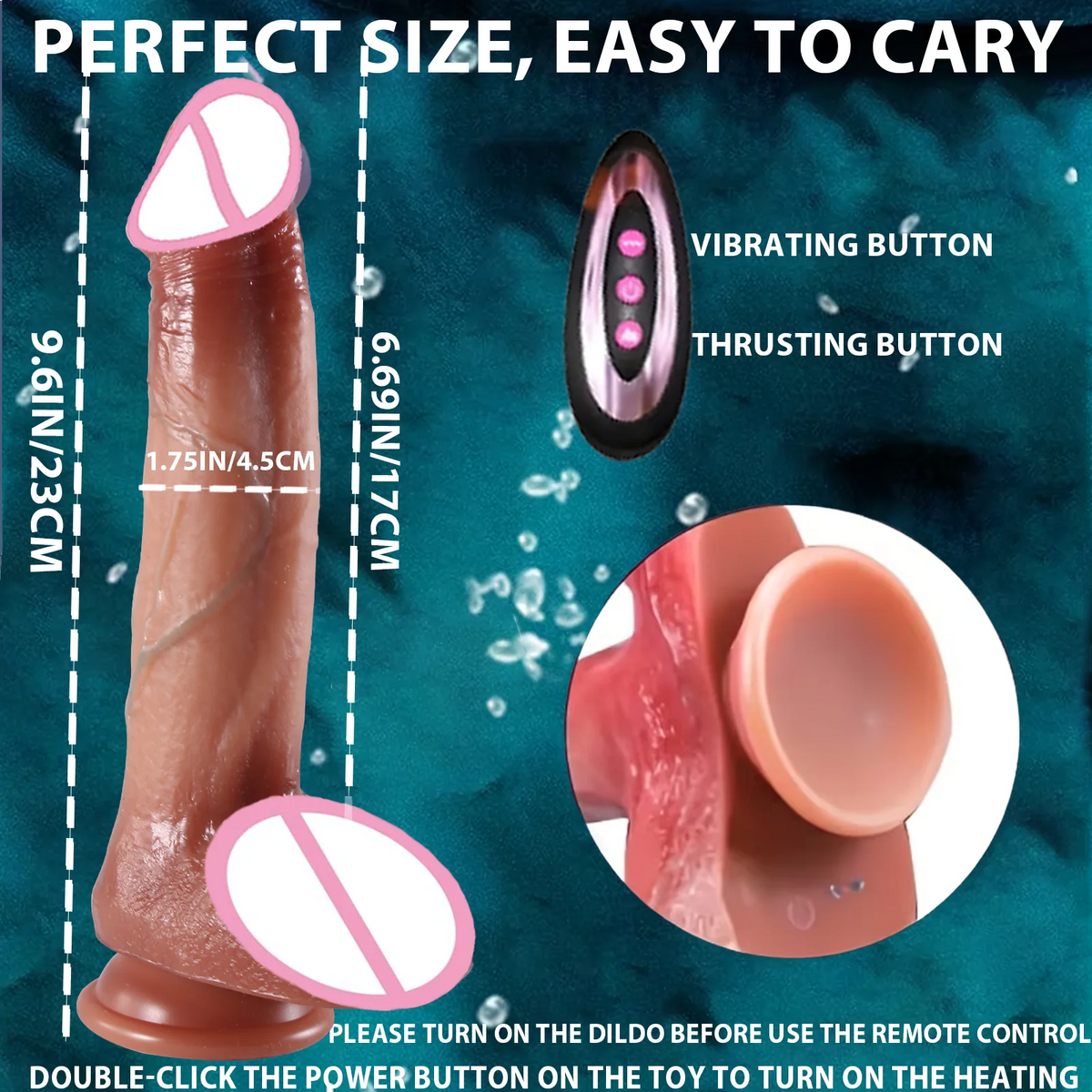 Dildo - Dildo - 1pc Realistic Silicone Dildo with Suction Cup And Telescopic Vibration, Wireless Infrared Control, Rechargeable Lithium Battery, G-Spot And Anal Play Masturbation Toy for Women