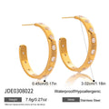 Youthway Delicate Zircon C Shape Stud Earrings For Women Minimalist 18K