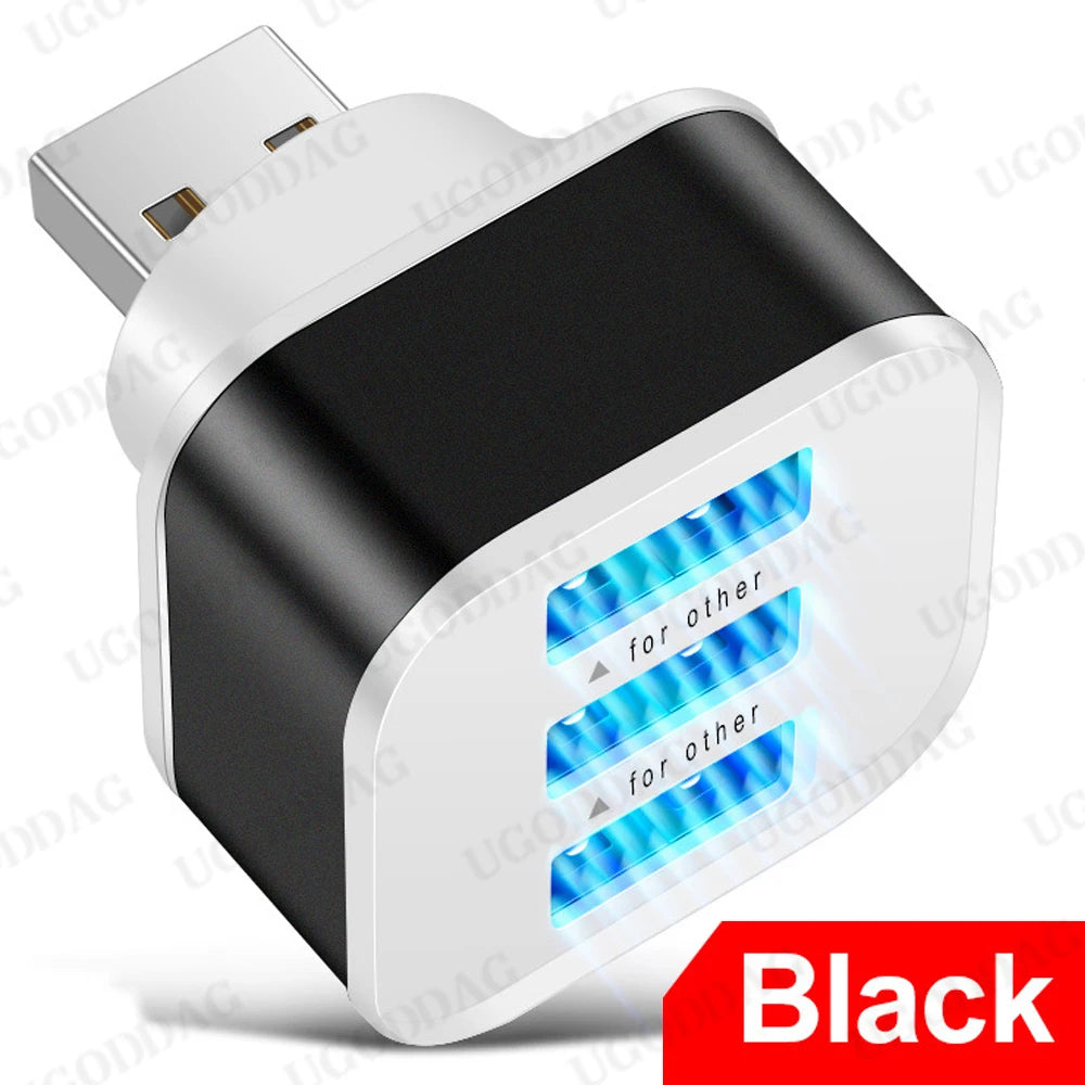 Car USB HUB Charging Extender 2.0 3-Port Extended Usb Splitter With